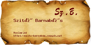 Szitó Barnabás névjegykártya
