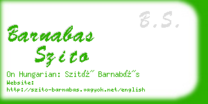 barnabas szito business card